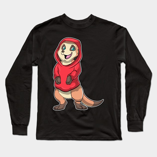 Meerkat with red Sweater Long Sleeve T-Shirt by Markus Schnabel